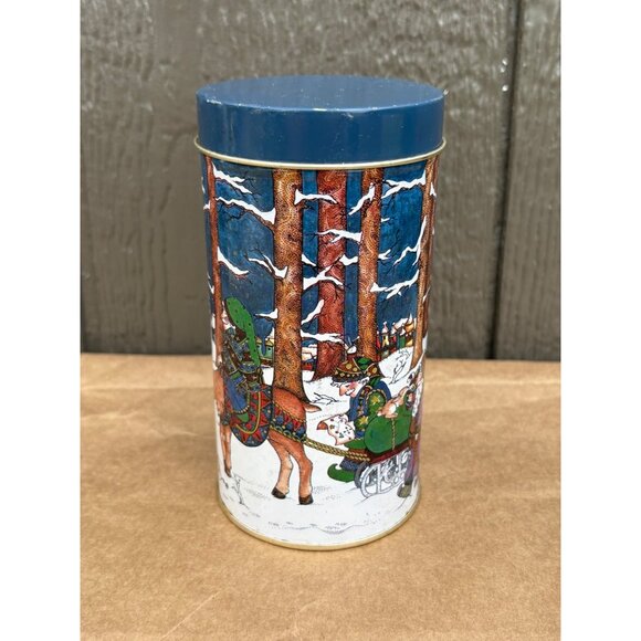 Vintage 1983 Christmas Tin Midwest Importers of Cannon Falls Santa Claus Sleigh - Picture 5 of 9